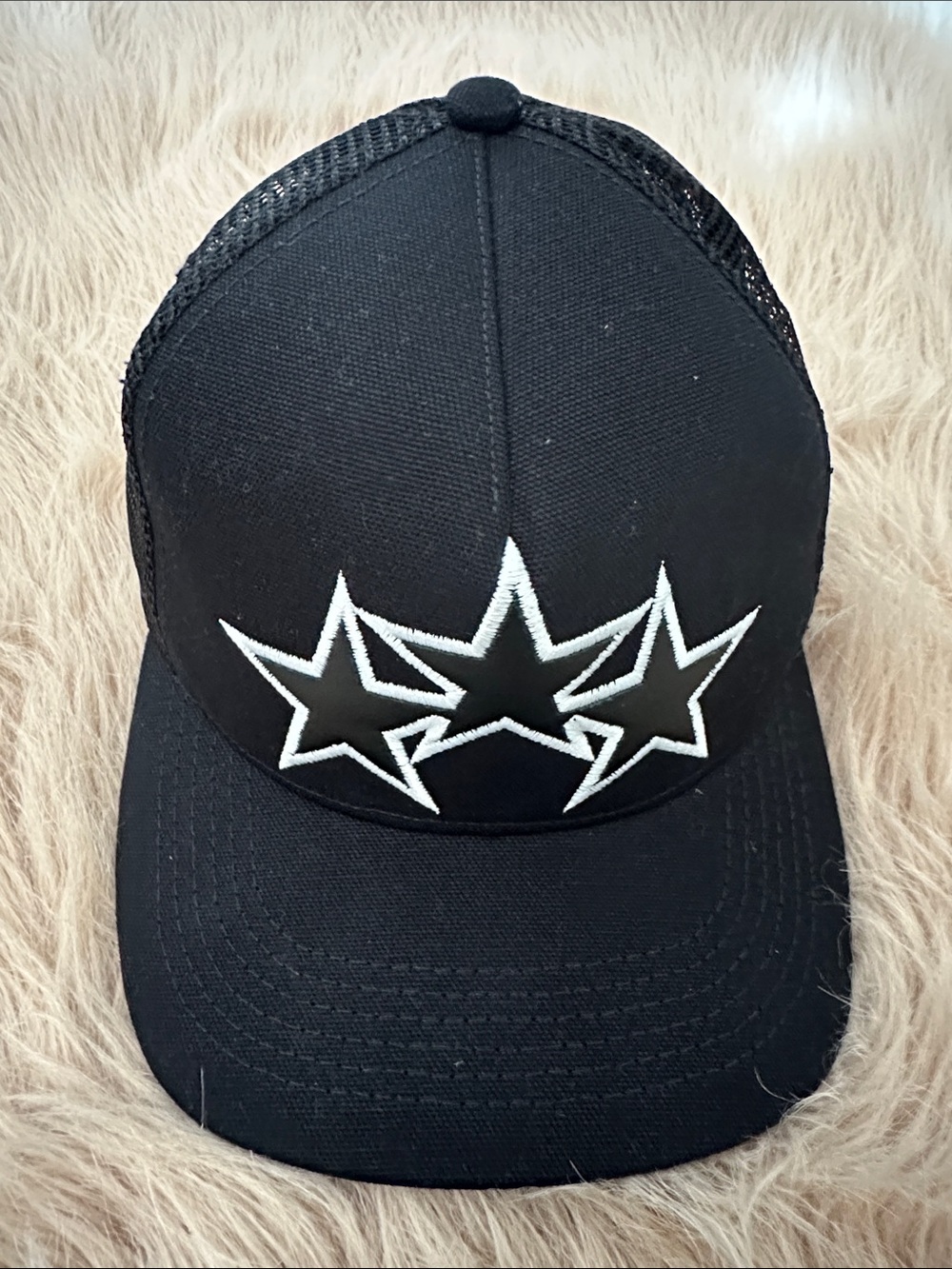 AMIRI Black Trucker Cap with White-Outlined Star Motif